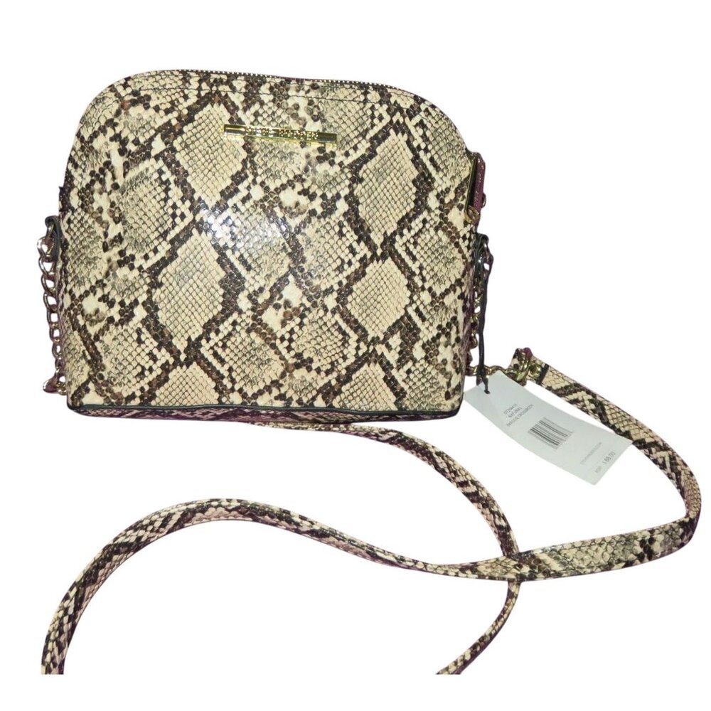 STEVE MADDEN Maggie Vegan Leather Snakeskin Crossbody Bag Brand New with Tags